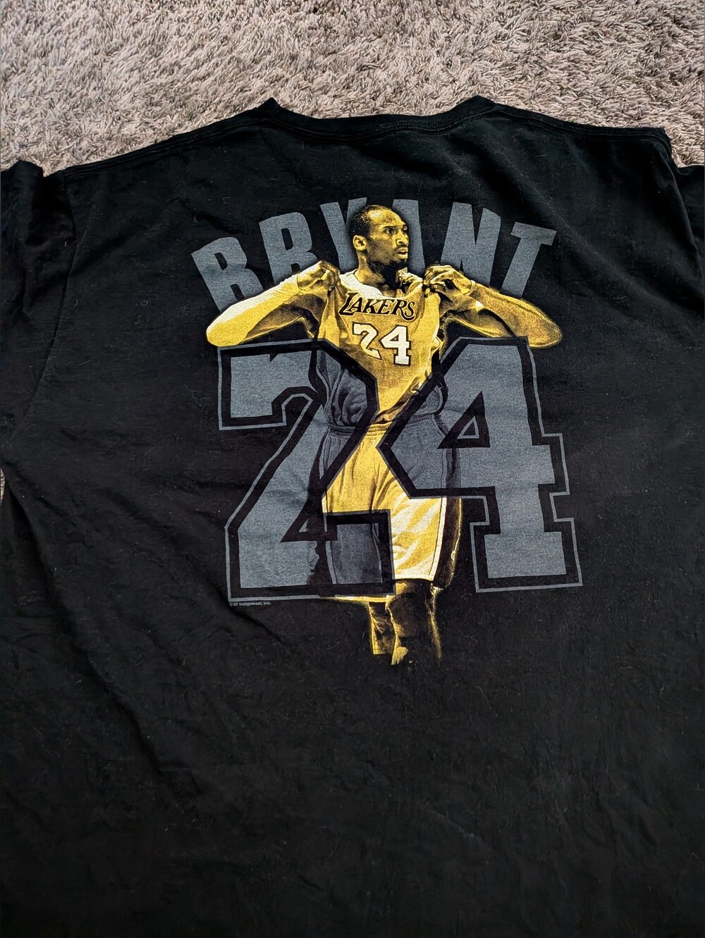 Majestic NBA LA Lakers Black Mamba Kobe Bryant Black Cotton Shirt Men's XL